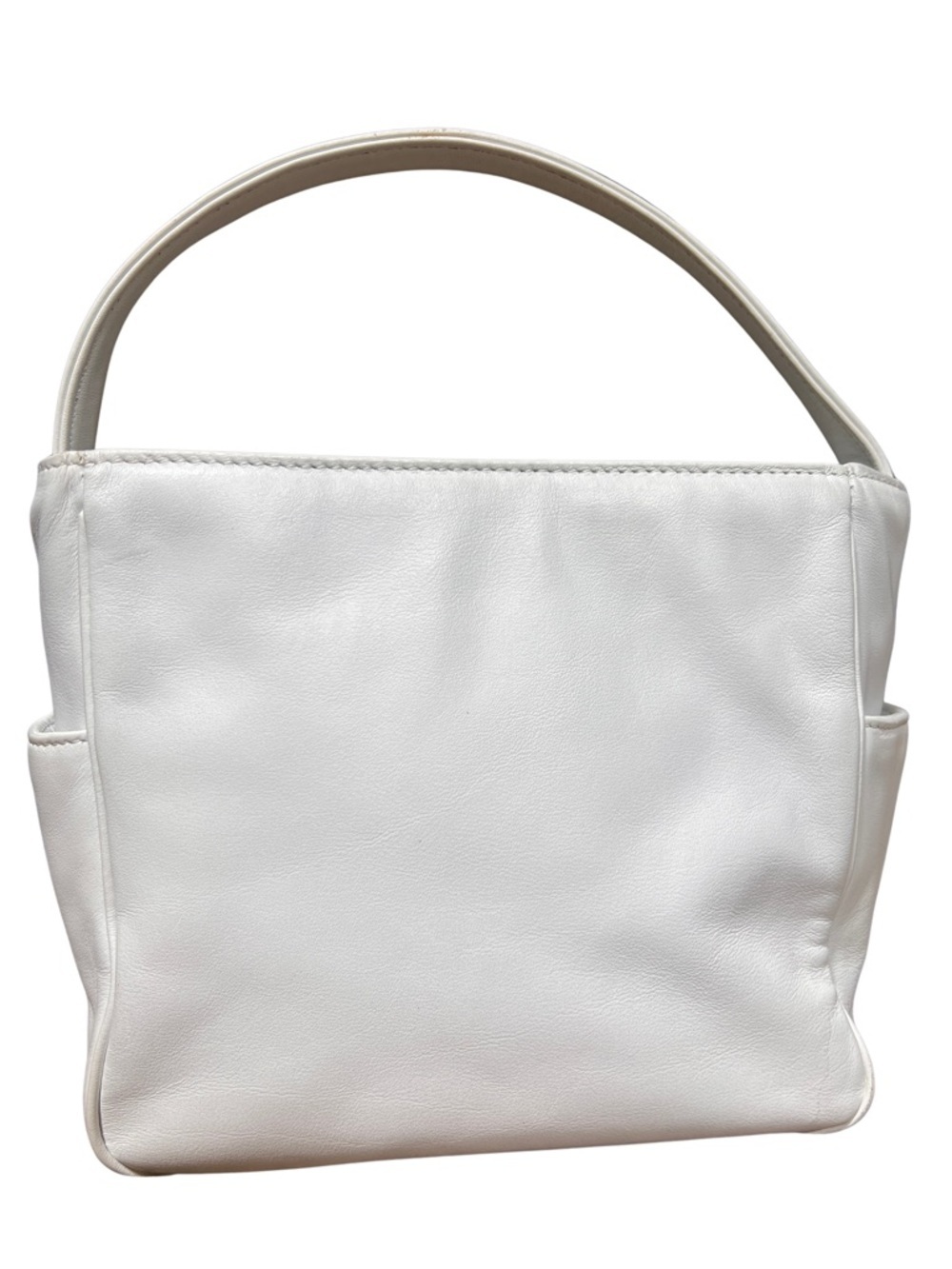 Donald J. Pliner White Jeweled Purse with Green Interior - Picture 2 of 4